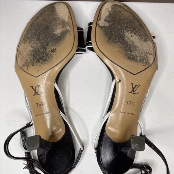 LV Luis Vuitton leather ankle strap heel for ladies Excellent condition! Size 6 - Picture 6 of 6